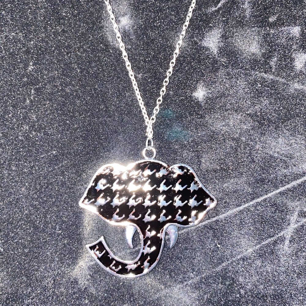 Lot of 5 Houndstooth Elephant Alabama Football silver alloy Necklaces NIP